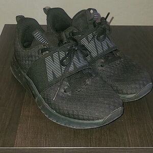Nike Black Running Sneakers with Strap Detail